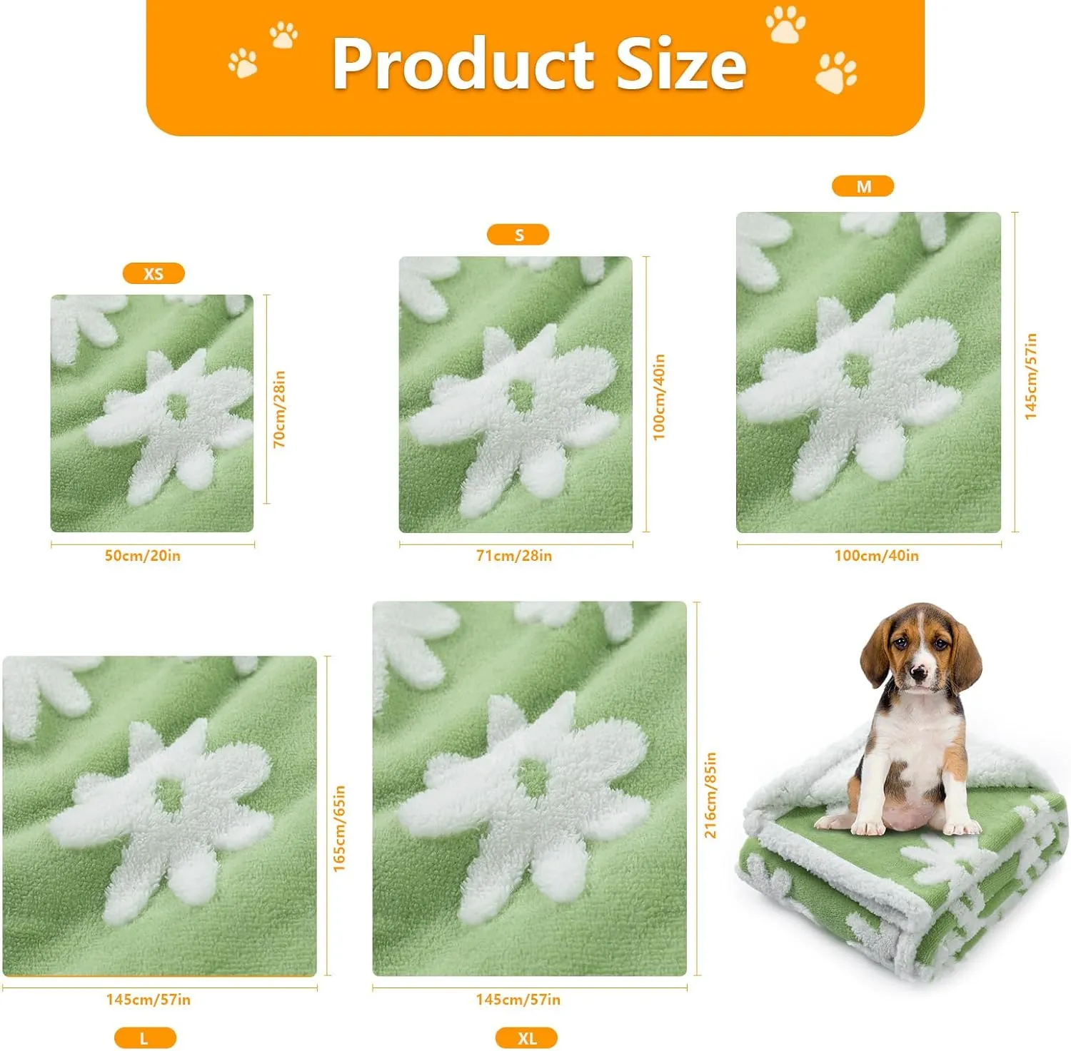 Waterproof Pet Blanket,Dog Bed Covers Couch Sofa Stylish Jacquard Pets Throw Blankets for Puppy Cats Washable Reversible Furniture Protection Covers (Green Flower,XL)