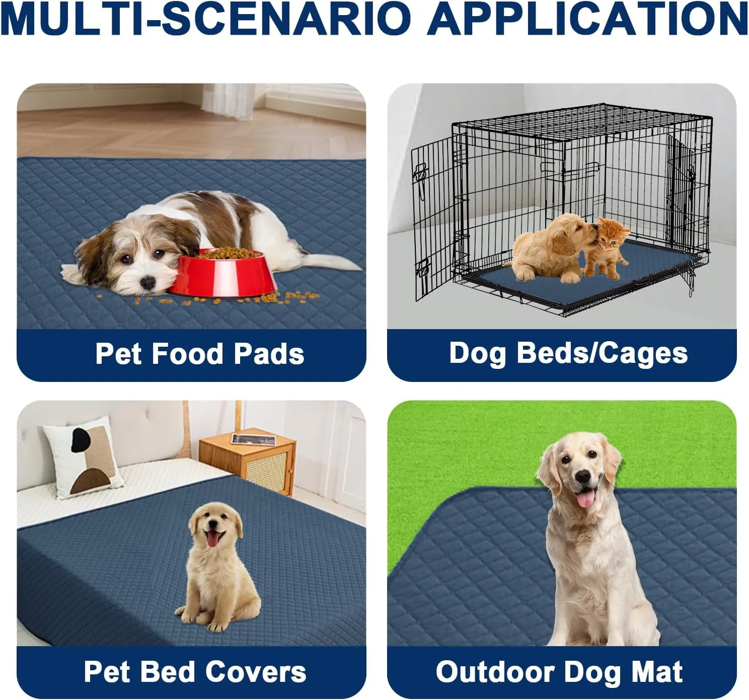 Waterproof Sofa Couch Protector Dog Bed Cover Pet Blanket for Furniture Non-Slip Washable Pee Pads for Puppy Large Dogs Cats (Blue,30x70 in)